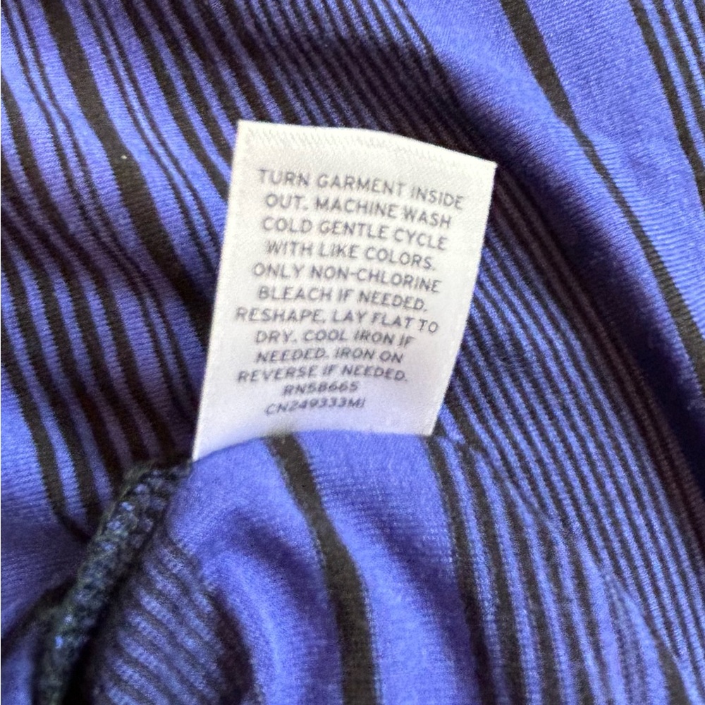 Floor length sleeveless blue with blue stripes casual-formal dress - Picture 4 of 4